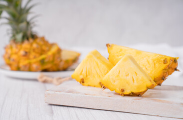 Fresh Yellow Pineapple Tropical Summer Fruit