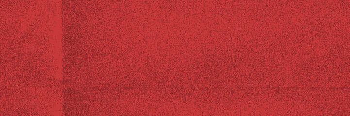 Halftone overlay resembling rough red paper texture on a background. Vector banner for design and creative projects. Bright celebrate asset.