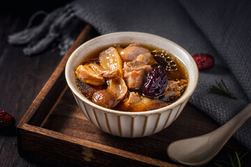 Chicken Soup with Red Dates and Ginseng Slices