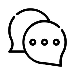 Conversation icon with speech bubbles and ellipsis dots, suitable for communication concepts, messaging applications, social media platforms, and discussion forums.
