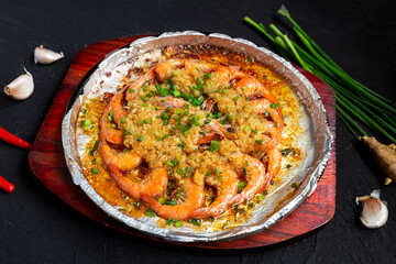 Teppan Garlic Prawns Juicy Seafood Hot Plate