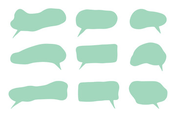 Set of hand drawn speech bubble Blank empty message box Textbox frame for banners, price tags, stickers, design