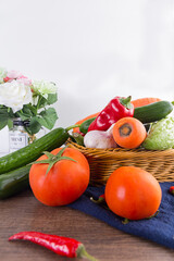 Fresh Fruits and Vegetables Clean White Healthy Background