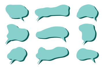 Set of hand drawn speech bubble Blank empty message box Textbox frame for banners, price tags, stickers, design