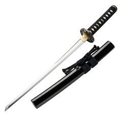 Traditional Japanese Samurai Katana Sword isolated on white background