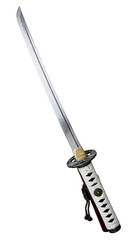 Traditional Japanese Samurai Katana Sword isolated on white background