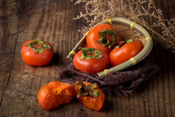 Soft Persimmons Fresh Ripe Fruit Gentle Texture