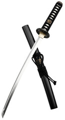 Traditional Japanese Samurai Katana Sword isolated on white background