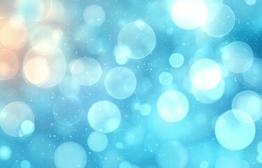 Soft glowing blue and white bokeh lights with a few like warm peach highlights creating a dreamy and calm atmosphere