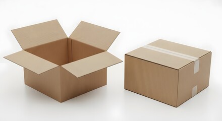 Fototapeta premium Open and Closed Boxes Side by Side