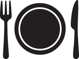 dinning cutlery and plate silhouette icon