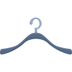 Single Gray Plastic Clothes Hanger Object with Hook Detail on White Background Simple Minimalist Design for Wardrobe Organization