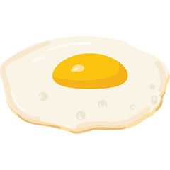 Single Fried Egg With Bright Yellow Yolk on a Translucent White Background Ready for Breakfast or Cooking Preparation