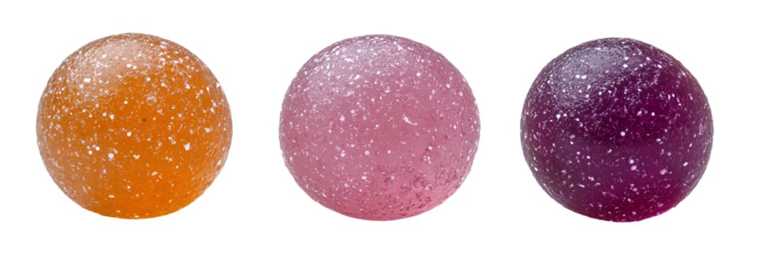 Abstract round shapes with orange pink and purple hues