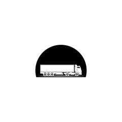 Fototapeta premium black and white background container truck car icon
