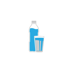 Simple water bottle icon isolated on white background