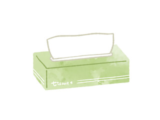 ボックスティッシュ-水彩