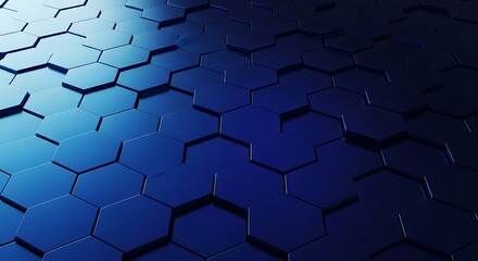 Abstract dark blue geometric hexagon pattern background design technology concept