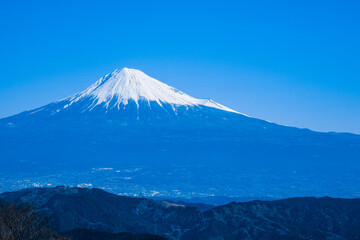 Fototapeta premium 富士山 冬 薩埵峠