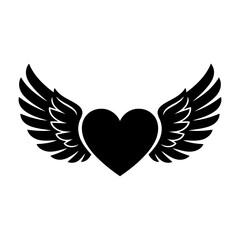 Vector art of heart with wings for love and freedom concept