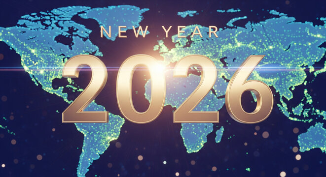 Celebrate the dawn of a new year 2026 with a vibrant global outlook