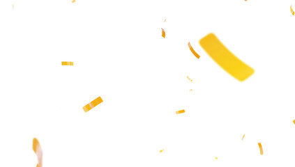 Abstract Festive Background with Flying Confetti and Streamers – Transparent PNG elements isolated for Holiday and Party Use