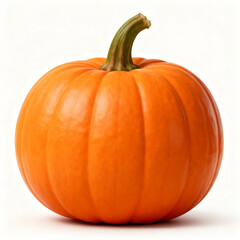 Vibrant orange pumpkin isolated on white background, a symbol of autumn harvest and festive decorations