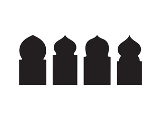 Obraz premium Arabic Arch Silhouette Graphic Vector Islamic Architecture Element