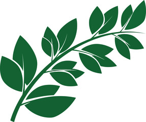 Green leafy branch illustration minimalist nature element for design projects vector