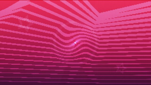Pink and Red Retro Glitch Wave Loop | Abstract Digital Distortion Background