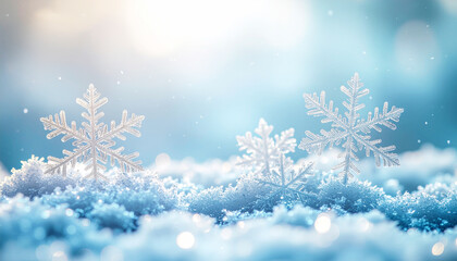 繊細な雪の結晶　冬のイメージ
