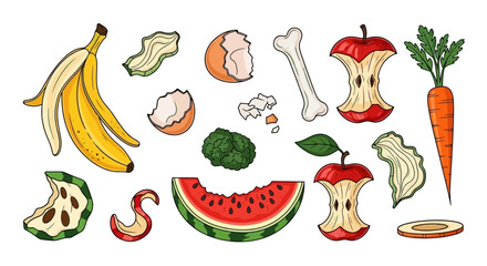 Decomposing Waste Organic Food Scraps and Compost Components