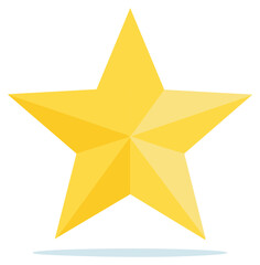 Obraz premium Golden Five Pointed Star with Subtle Shadow and Highlight