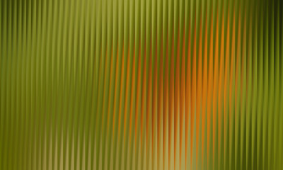 Fototapeta premium Abstract textured background with vertical ribbed pattern in shades of green and a blurred orange center, creating a soft, organic feel