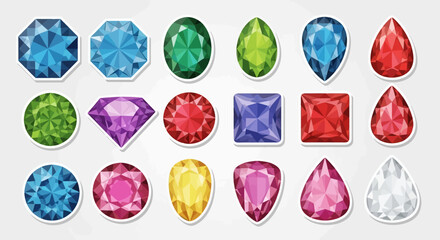 Assorted Gemstones A Colorful Collection of Jewel Icons