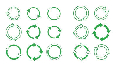 Vector Graphic Green Recycling Arrow Icons for Eco-Friendly Design