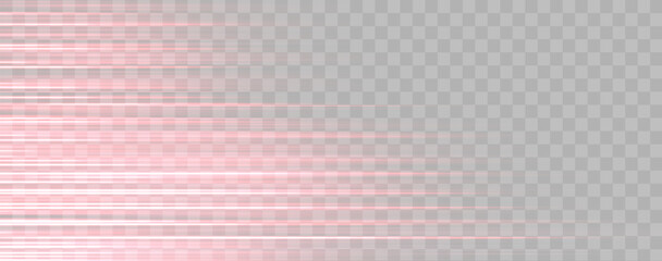 Red glow speed lines, colorful light trails, stripes. Abstract background, vector illustration.