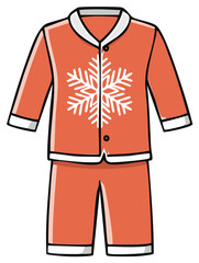 Naklejka premium Orange Pajamas with Snowflake Ornament Vector Illustration