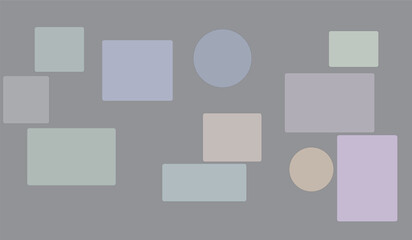 Abstract geometric composition of pastel shapes on grey background perfect for minimalist design