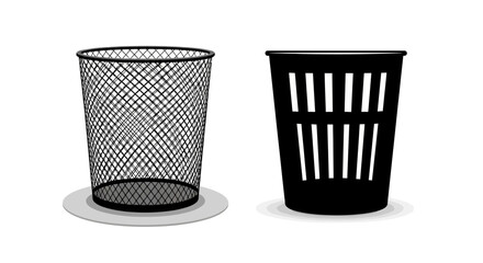 Office Waste Bins Metal Mesh and Plastic Trash Cans for Recycling