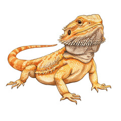 Captivating Illustration of a Golden Bearded Dragon with Intricate Detailing and Unique Charm