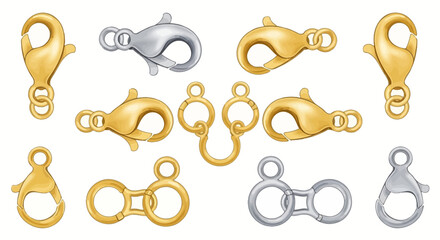 Assortment of Gold and Silver Jewelry Clasps for Necklace and Bracelet Designs