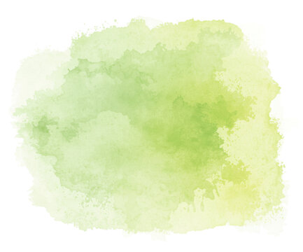 Lime green abstract watercolor blotch for artistic design and creative illustrations