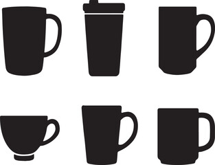 mug silhouette style pro vector on white back
