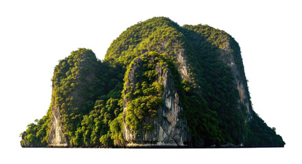 Lush green mountain peaks with dense vegetation transparent background cutout png