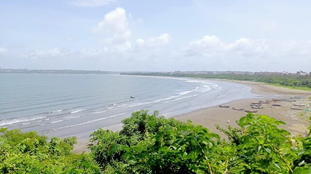 Aerial view of Miramar Beach, Goa.