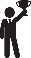 Entrepreneur success achievement vector illustrating growth, leadership, and business victory.