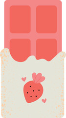 Sweet strawberry ice cream dessert with red fruit topping on