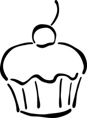 Hand Drawn Cupcake, Whimsical Wedding Food Illustration