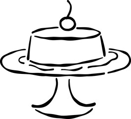 Hand Drawn Pudding, Whimsical Wedding Food Illustration